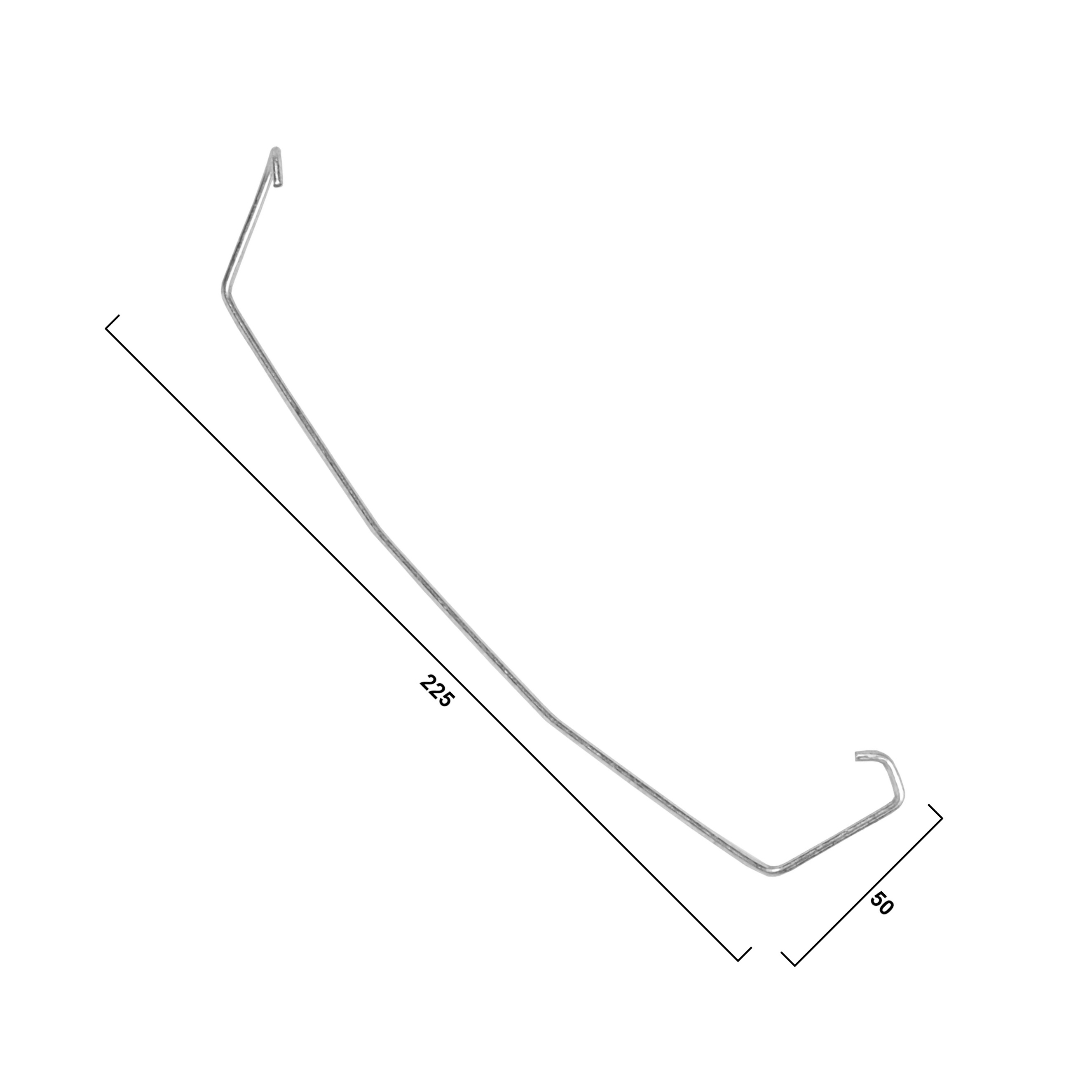 Rysunek techniczny spinki uniwersalnej do dachówki J416