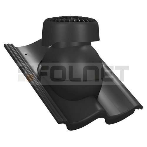 Kominek wentylacyjny K85 do dachówki betonowej Euronit Profil S - kolor czarny RAL 9005