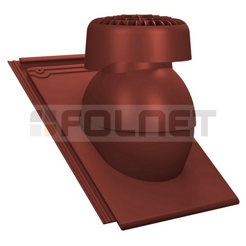 Kominek wentylacyjny K85 do dachówki ceramicznej Braas Turmalin - kolor czerwony RAL 3009