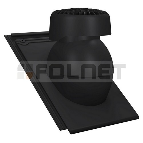 Kominek wentylacyjny K85 do dachówki ceramicznej Braas Turmalin - kolor czarny RAL 9005