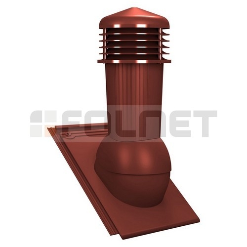 Kominek wentylacyjny K97 do dachówki ceramicznej Braas Turmalin - kolor czerwony RAL 3009