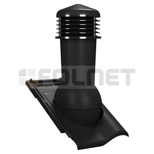Kominek wentylacyjny K97 do dachówki ceramicznej Roben Monza Plus - kolor czarny RAL 9005