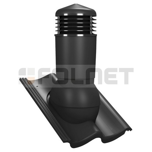 Kominek wentylacyjny K98 do dachówki betonowej Euronit Profil S - kolor czarny RAL 9005