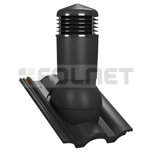 Kominek wentylacyjny K98 do dachówki betonowej Braas Grecka - kolor czarny RAL 9005