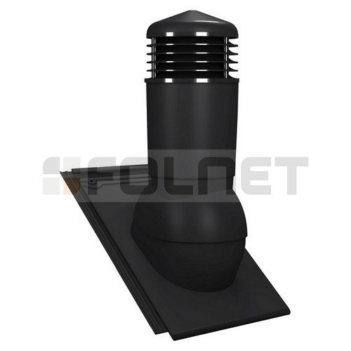 Kominek wentylacyjny K98 do dachówki ceramicznej Braas Turmalin - kolor czarny RAL 9005