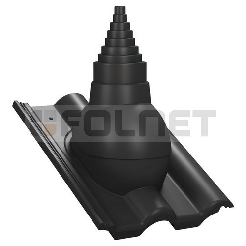 Przejście antenowe P56 do dachówki betonowej Euronit Extra - kolor czarny RAL 9005