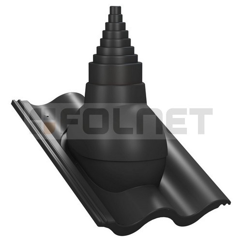 Przejście antenowe P56 do dachówki betonowej Braas Celtycka, Nelskamp Sigma - kolor czarny RAL 9005