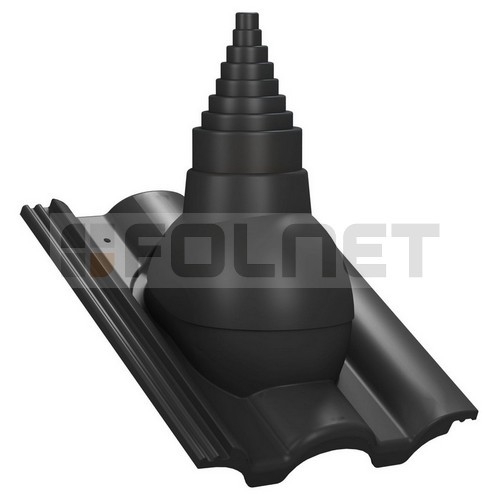 Przejście antenowe P56 do dachówki betonowej Braas Grecka - kolor czarny RAL 9005