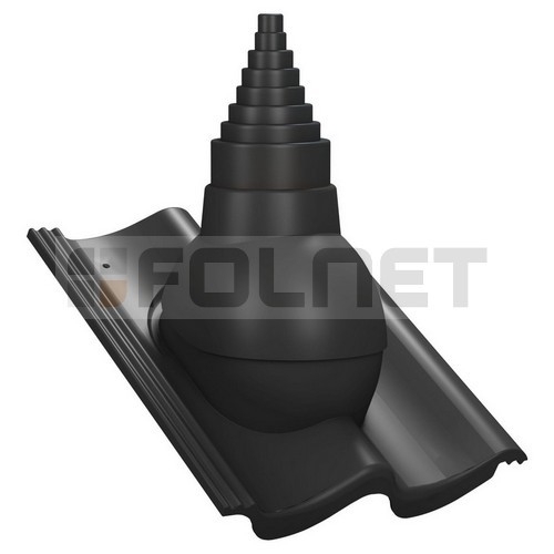 Przejście antenowe P56 do dachówki betonowej Benders Podwójna S - kolor czarny RAL 9005