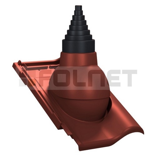 Przejście antenowe P56 do dachówki ceramicznej Roben Monza Plus - kolor czerwony RAL 3009