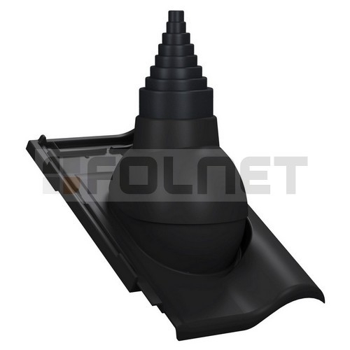 Przejście antenowe P56 do dachówki ceramicznej Roben Monza Plus - kolor czarny RAL 9005