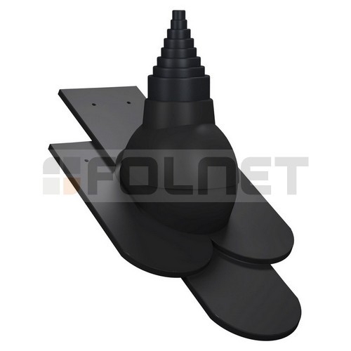 Przejście antenowe P56 do dachówki ceramicznej Karpiówka Łuska - kolor czarny RAL 9005