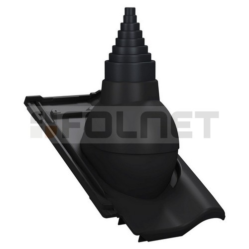 Przejście antenowe P56 do dachówki ceramicznej Tondach Holenderka 11 - kolor czarny RAL 9005