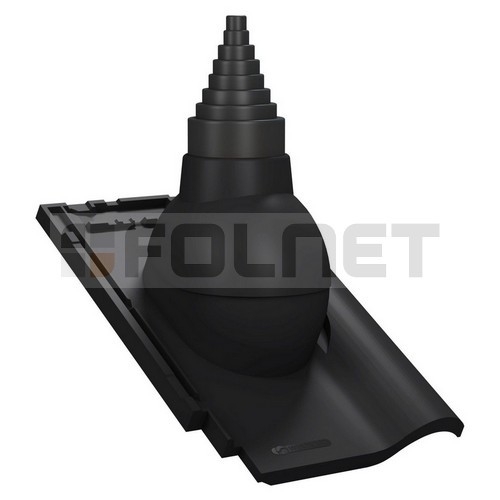 Przejście antenowe P56 do dachówki ceramicznej Koramic Alegra 9 - kolor czarny RAL 9005