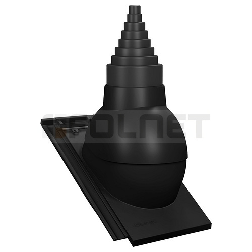 Przejście antenowe P56 do dachówki ceramicznej Creaton Domino - kolor czarny RAL 9005