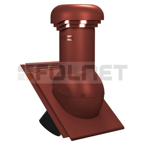 Kominek wentylacyjny W17 do dachówki ceramicznej Braas Turmalin - kolor czerwony RAL 3009