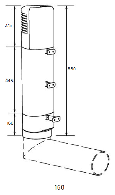 Rysunek techniczny zestawu renowacyjnego Vilpe Ross 160 mm