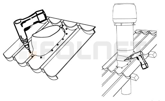 Instrukcja montażu kominka Vilpe do blachodachówki Decra - krok 3