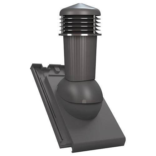 Kominek wentylacyjny K97 do dachówki ceramicznej Creaton Simpla - kolor grafitowy RAL 7024