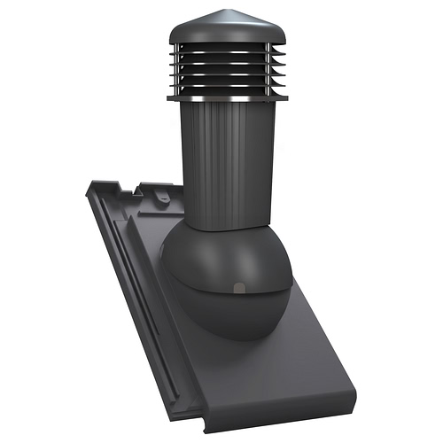 Kominek wentylacyjny K97 do dachówki ceramicznej Creaton Simpla - kolor antracytowy RAL 7021