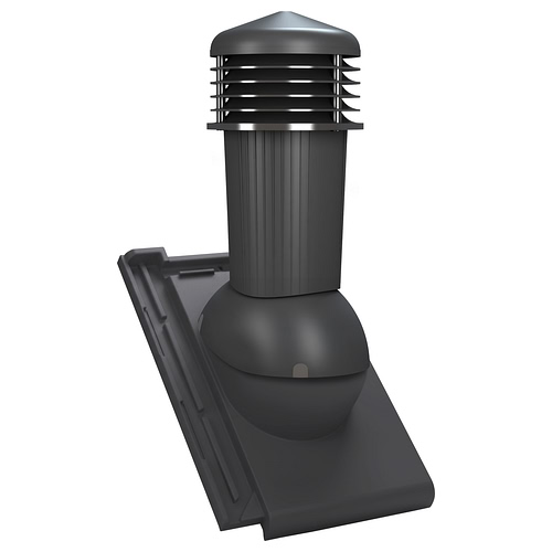 Kominek wentylacyjny K97 do dachówki ceramicznej Roben Bergamo - kolor antracytowy RAL 7021