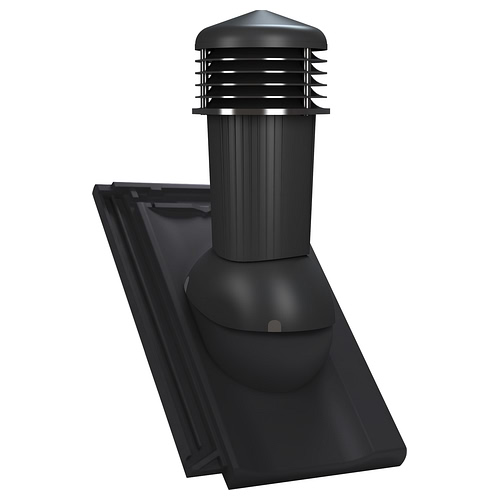 Kominek wentylacyjny K97 do dachówki ceramicznej Koramic Koda - kolor czarny RAL 9005