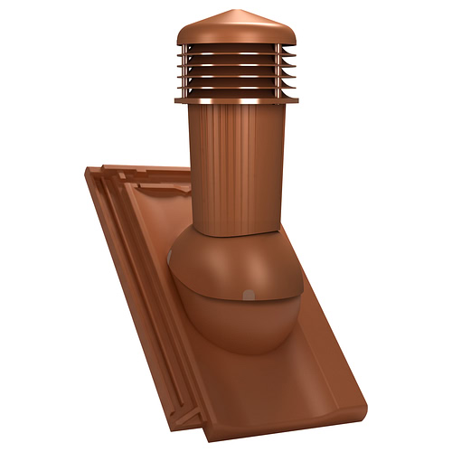 Kominek wentylacyjny K97 do dachówki ceramicznej Koramic Koda - kolor cegła RAL 8004