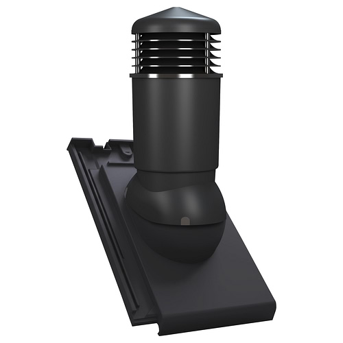 Kominek wentylacyjny K98 do dachówki ceramicznej Creaton Simpla - kolor czarny RAL 9005