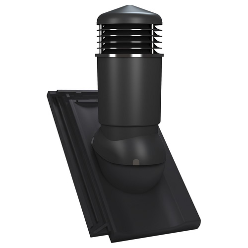 Kominek wentylacyjny K98 do dachówki ceramicznej Creaton Koda - kolor czarny RAL 9005