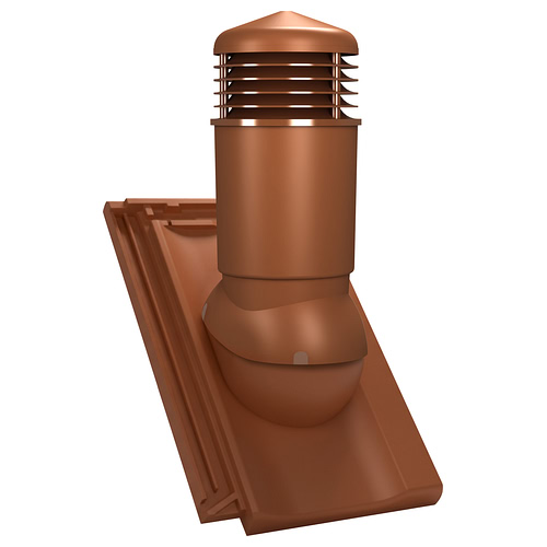 Kominek wentylacyjny K98 do dachówki ceramicznej Creaton Koda - kolor ceglasty RAL 8004