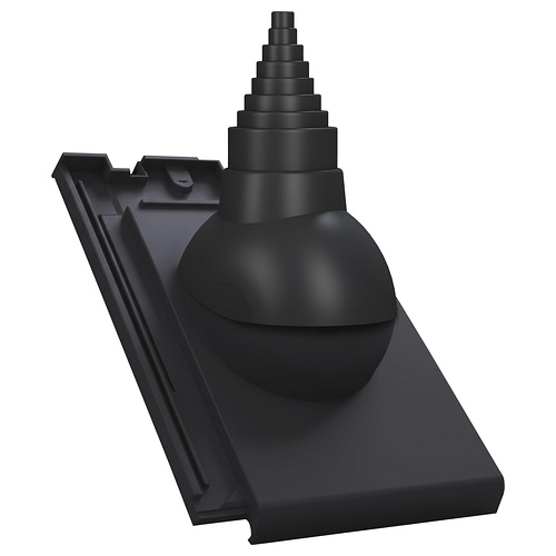 Przejście antenowe P56 do dachówki ceramicznej Creaton Simpla - kolor czarny RAL 9005