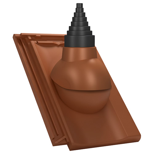 Przejście antenowe P56 do dachówki ceramicznej Creaton Koda - kolor cegła RAL 8004