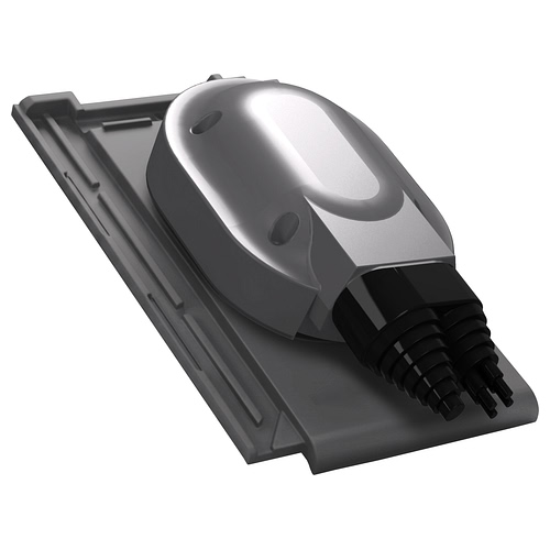 Przejście solarne i fotowoltaiczne do dachówki ceramicznej Roben Bergamo - kolor grafit RAL 7024