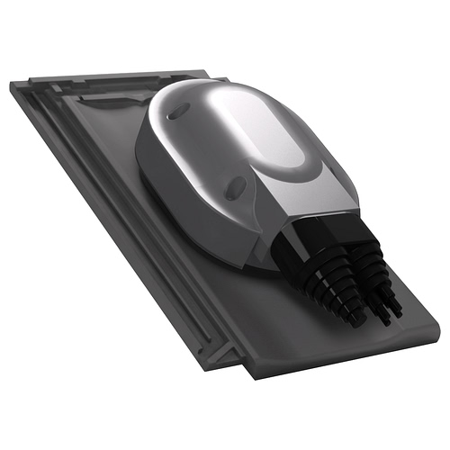 Przejście solarne i fotowoltaiczne do dachówki ceramicznej Creaton Koda - kolor grafit RAL 7024