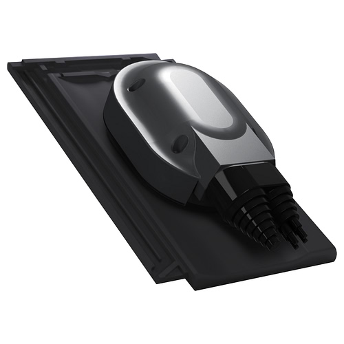 Przejście solarne i fotowoltaiczne do dachówki ceramicznej Creaton Koda - kolor czarny RAL 9005