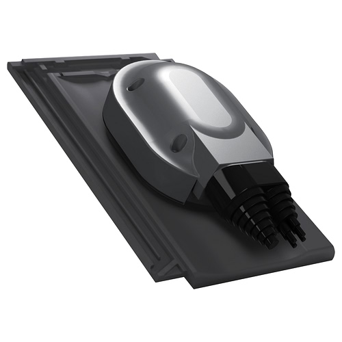 Przejście solarne i fotowoltaiczne do dachówki ceramicznej Creaton Koda - kolor antracyt RAL 7021