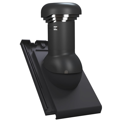 Kominek wentylacyjny W17 do dachówki ceramicznej Creaton Simpla - kolor czarny RAL 9005