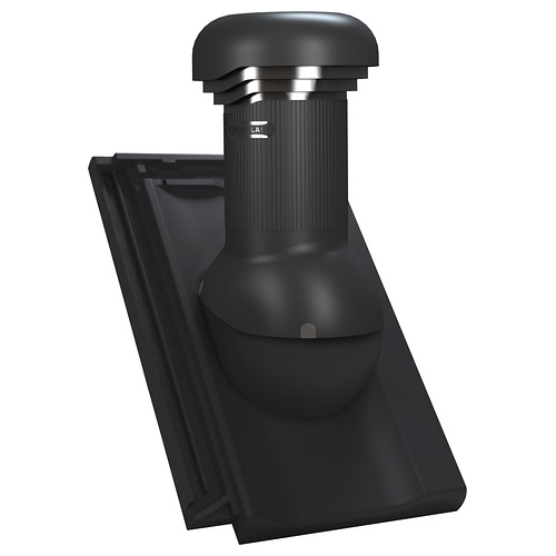 Kominek wentylacyjny W17 do dachówki ceramicznej Creaton Koda - kolor czarny RAL 9005