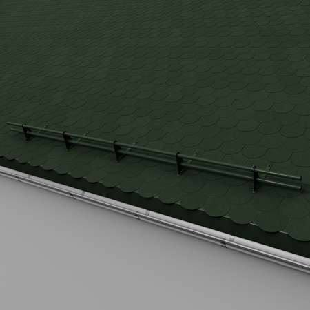 Zestaw ochrony rurowej z 2 rzędami rur do pokryć płaskich