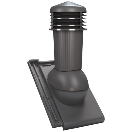 Kominek wentylacyjny z odpływem kondensatu DN125 mm Parotec do dachówki ceramicznej