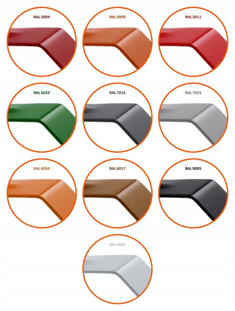 Zestaw ochrony rurowej z 1 rzędem rur do pokryć na rąbek stojący