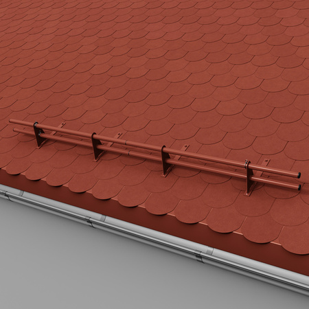 Zestaw ochrony rurowej z 2 rzędami rur do pokryć płaskich