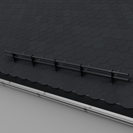 Zestaw ochrony rurowej z 2 rzędami rur do pokryć płaskich