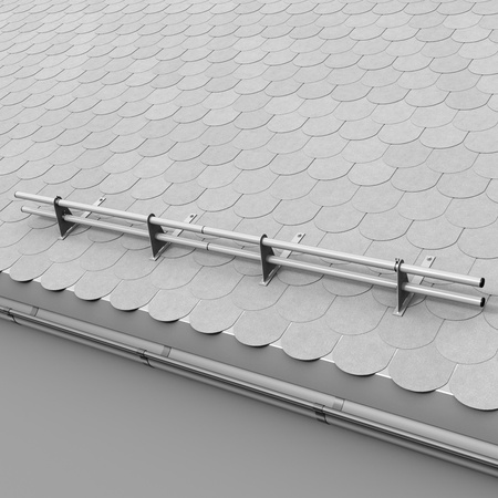 Zestaw ochrony rurowej z 2 rzędami rur do pokryć płaskich