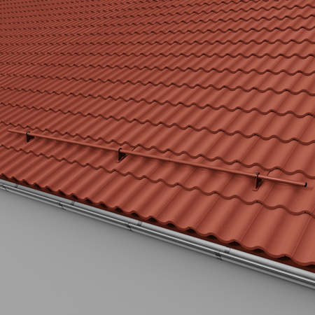 Zestaw ochrony rurowej z 1 rzędem rur do dachówek betonowych i ceramicznych