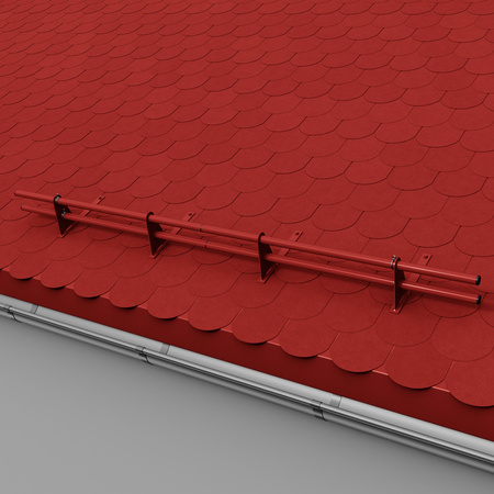 Zestaw ochrony rurowej z 2 rzędami rur do pokryć płaskich