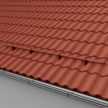 Zestaw ochrony rurowej z 1 rzędem rur do dachówek betonowych i ceramicznych