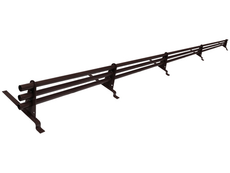 Zestaw ochrony rurowej o długości 200 cm, z 3 rzędami rur, do blachodachówki o module 330 mm / 30 mm