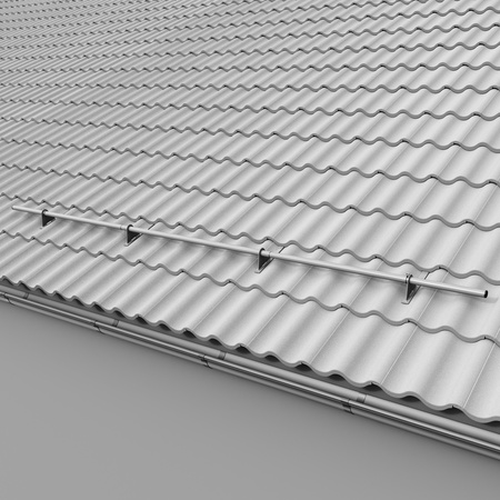 Zestaw ochrony rurowej z 1 rzędem rur do dachówek betonowych i ceramicznych