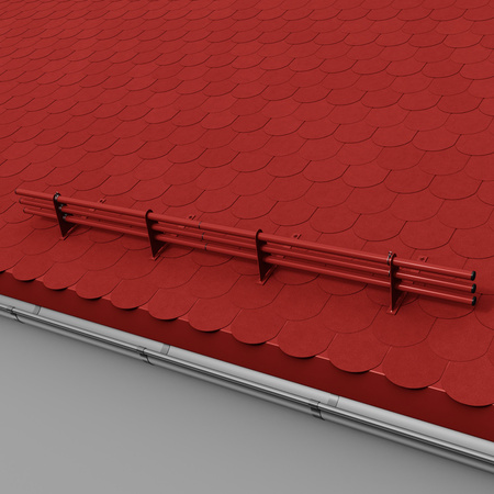 Zestaw ochrony rurowej z 3 rzędami rur do pokryć płaskich